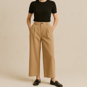 Rag & Bone Tan Dark Khaki‎ Ivy Wide Leg Ankle Length Culotte Pant